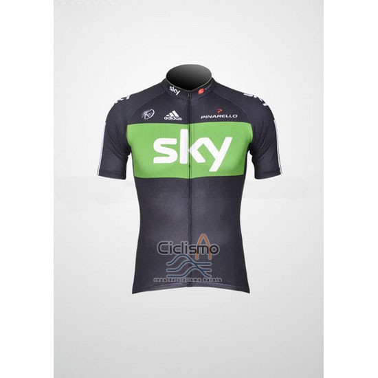 Sky Ropa Ciclismo Culotte Corto 2012 Mangas Cortas Negro y Verde